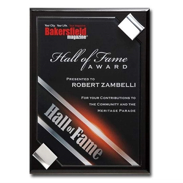 Acrylic and aluminum on black piano finish; wall plaque.... from ASI 84592 St Regis Group / R S Owens & Co Inc