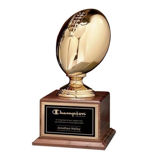 Gold plated football award with stand; Made in USA.... from ASI 84592 St Regis Group / R S Owens & Co Inc