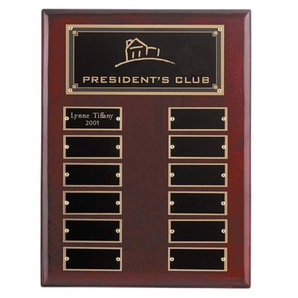 Rosewood piano finish perpetual plaque, 9" x 12".... from ASI 84592 St Regis Group / R S Owens & Co Inc