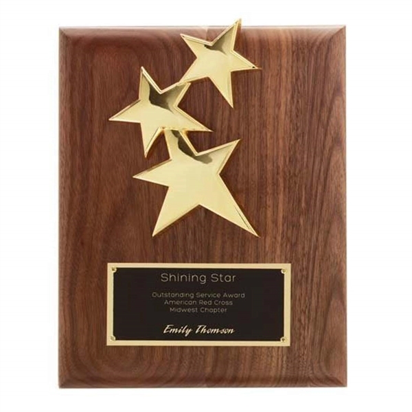 Hand rubbed walnut star plaque with 24K gold electroplated star constellation.... from ASI 84592 St Regis Group / R S Owens & Co Inc
