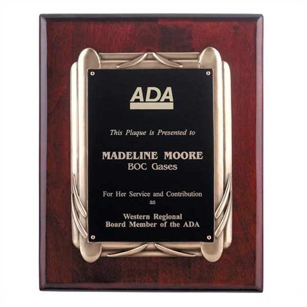 Rosewood piano finish plaque with antique bronze frame.... from ASI 84592 St Regis Group / R S Owens & Co Inc