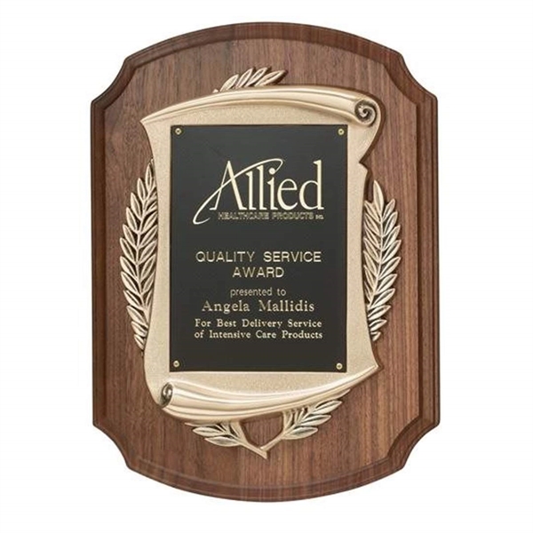 Antique bronze laurel wreath plaque, 11" x 15".... from ASI 84592 St Regis Group / R S Owens & Co Inc