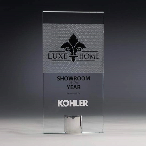 Starfire crystal award with a polished aluminum base.... from ASI 84592 St Regis Group / R S Owens & Co Inc