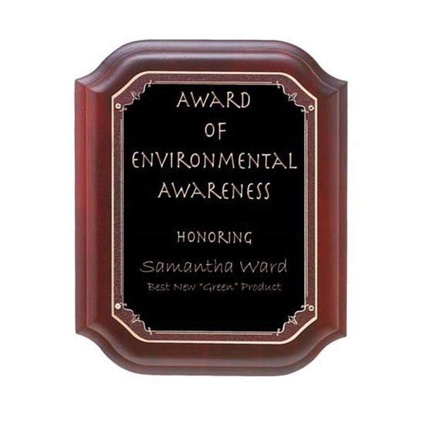 Mahogany finish plaque.... from ASI 84592 St Regis Group / R S Owens & Co Inc