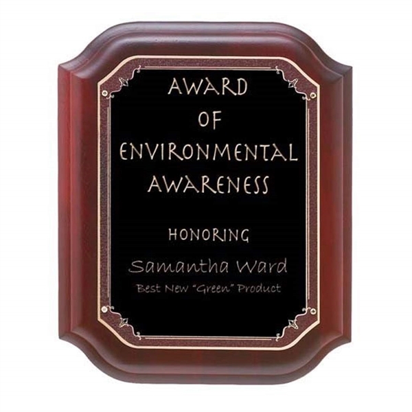 Mahogany finish plaque.... from ASI 84592 St Regis Group / R S Owens & Co Inc