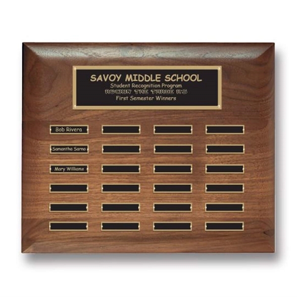 Elegant black brass header plated plaque.... from ASI 84592 St Regis Group / R S Owens & Co Inc