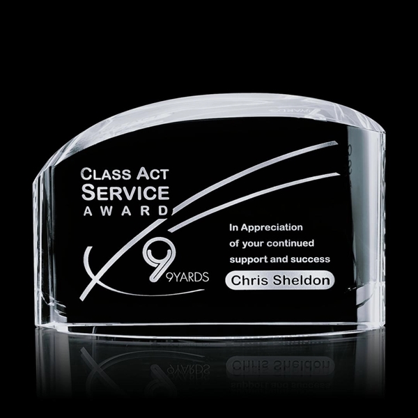 Stunning thick optical crystal award with unique shape.... from ASI 84592 St Regis Group / St Regis