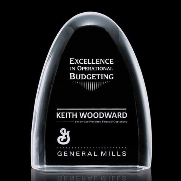 Stunning, unique curved shaped thick optical award.... from ASI 84592 St Regis Group / St Regis