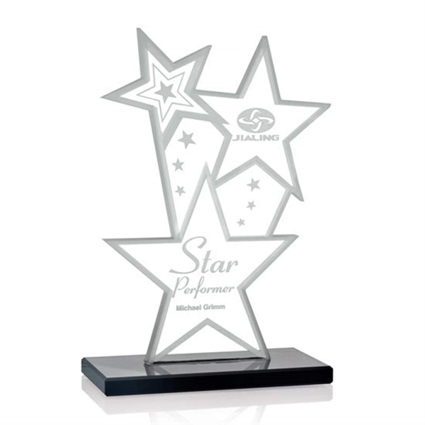 Star shape starfire waterjet cut award on ebony base.... from ASI 84592 St Regis Group / St Regis