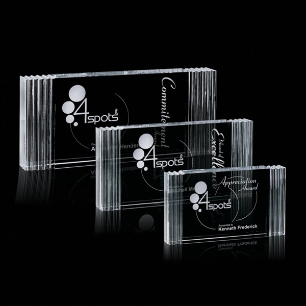 Thick optical crystal award with faceted edges.... from ASI 84592 St Regis Group / St Regis