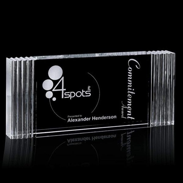 Thick optical crystal award with faceted edges.... from ASI 84592 St Regis Group / St Regis