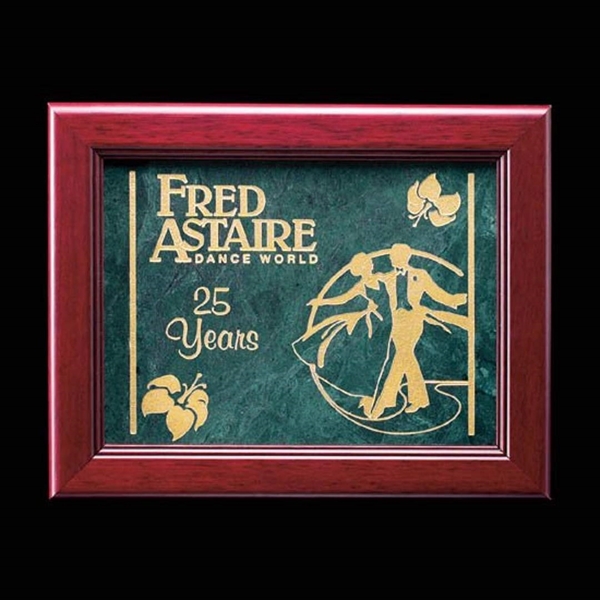 Genuine Green marble mounted in a handsome Rosewood Frame... from ASI 84592 St Regis Group / St Regis