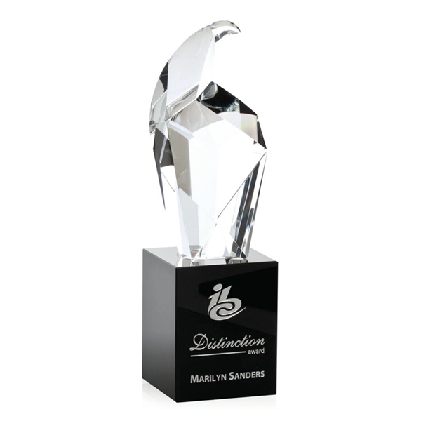 Thick hand cut optical crystal eagle award mounted on black base.... from ASI 84592 St Regis Group / St Regis