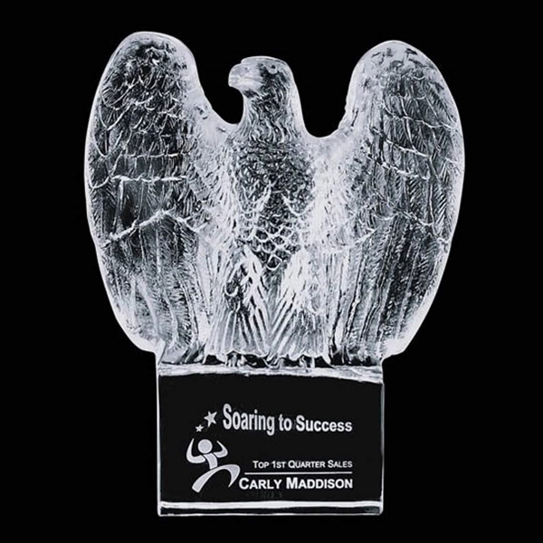 Amazing cut eagle award mounted on an optical crystal base.... from ASI 84592 St Regis Group / St Regis
