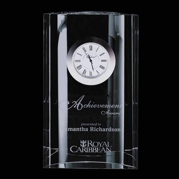 Optical crystal clock with curved back.... from ASI 84592 St Regis Group