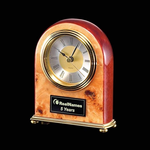 Burlwood and rosewood 5" clock.... from ASI 84592 St Regis Group