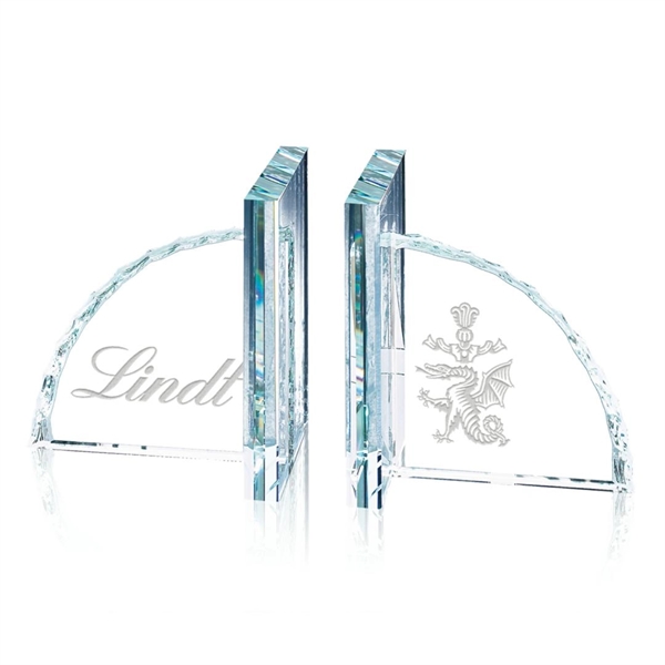 Set of 2 jade glass 12" wide bookends.... from ASI 84592 St Regis Group