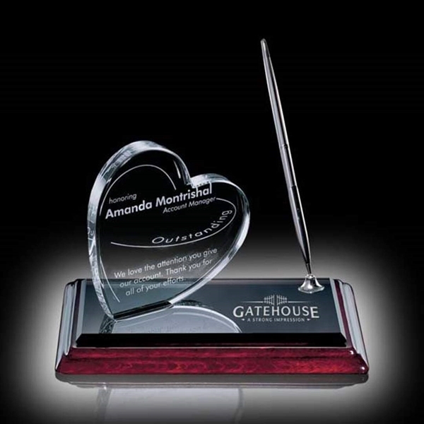 Charming Pen set features a crystal heart... from ASI 84592 St Regis Group / St Regis