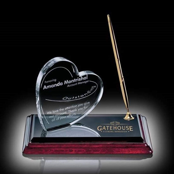 Charming Pen set features a crystal heart... from ASI 84592 St Regis Group / St Regis