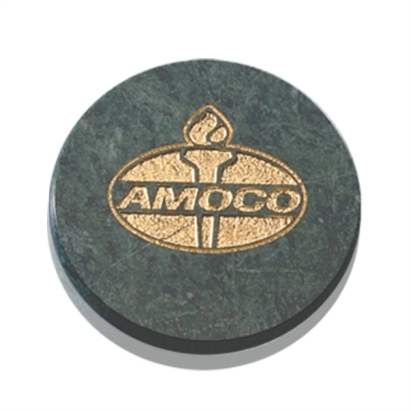 This 4" round green marble coaster is hand made from natural... from ASI 84592 St Regis Group