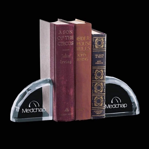 Optical crystal set of two bookends with beveled cuts along the... from ASI 84592 St Regis Group / St Regis