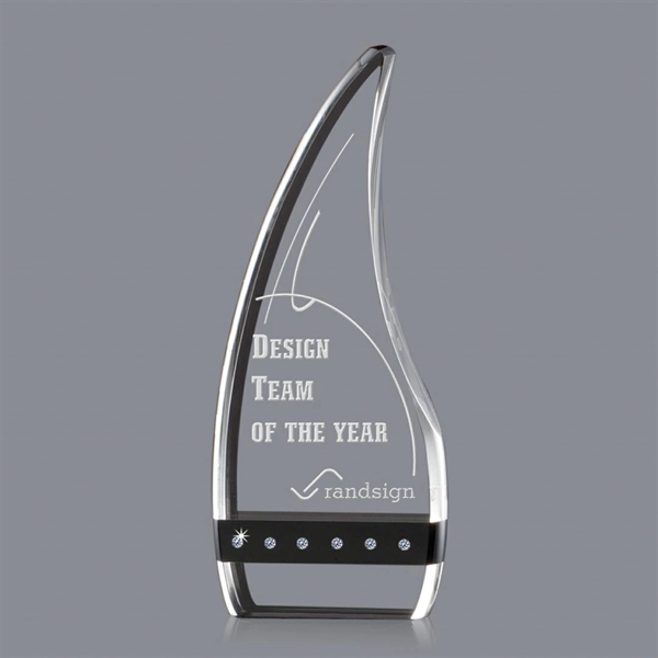 Spectacular Curved Optical Crystal award with Black Optical accents complimented with... from ASI 84592 St Regis Group / St Regis