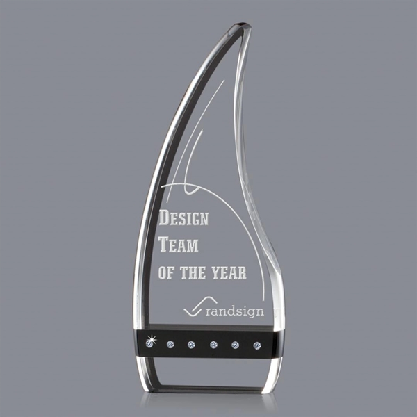 Spectacular Curved Optical Crystal award with Black Optical accents complimented with... from ASI 84592 St Regis Group / St Regis