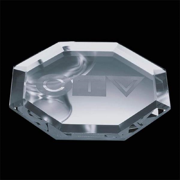 Individual octagonal shape beveled mirror coaster, 4" size.... from ASI 84592 St Regis Group / St Regis Crystal
