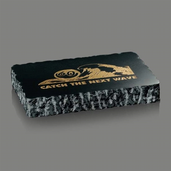 Black genuine marble paperweight with chiseled edges.... from ASI 84592 St Regis Group