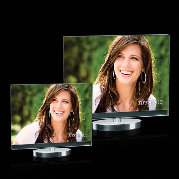 Horizontal double sided swivel frame on a chrome base.... from ASI 84592 St Regis Group