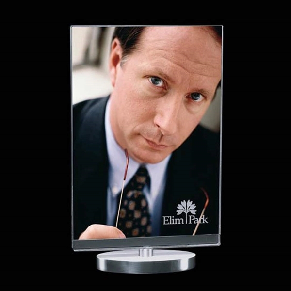 Horizontal double sided swivel frame on a chrome base.... from ASI 84592 St Regis Group