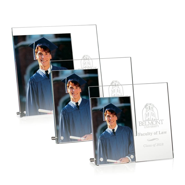 Starfire crystal vertical picture frame with chrome pins.... from ASI 84592 St Regis Group