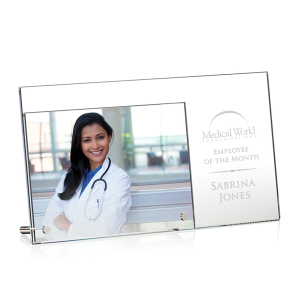 Starfire crystal vertical picture frame with chrome pins.... from ASI 84592 St Regis Group