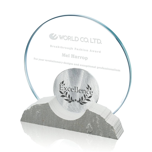 Starfire/Sandstone award. 6" Diameter.... from ASI 84592 St Regis Group / Prestige Glass