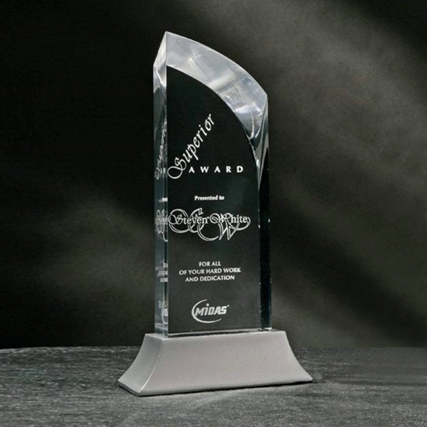 Acrylic award with matte silver stonecast base.... from ASI 84592 St Regis Group / R S Owens & Co Inc