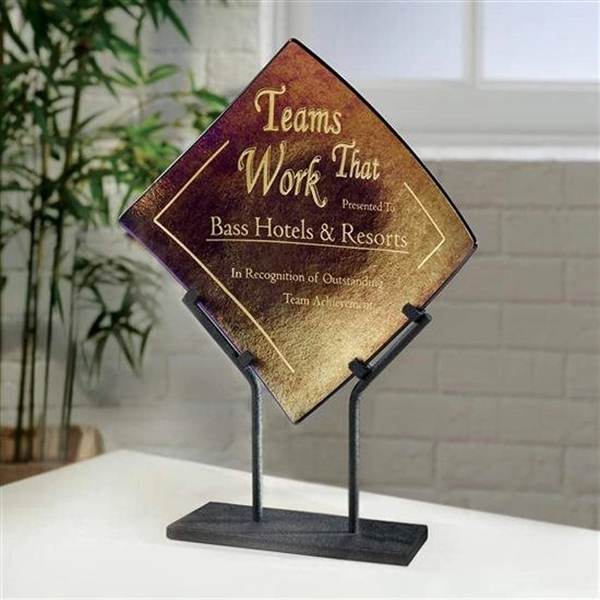 9" x 9"  bronze iridescence award.... from ASI 84592 St Regis Group / R S Owens & Co Inc