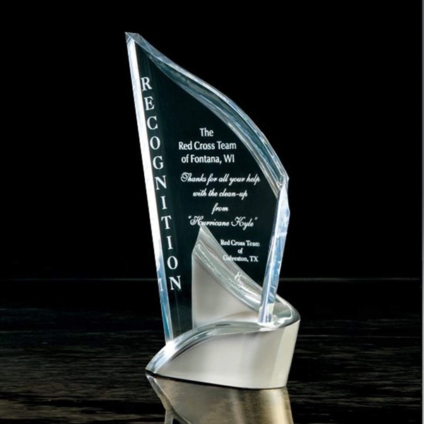 Acrylic award with bright nickel-plated base.... from ASI 84592 St Regis Group / R S Owens & Co Inc