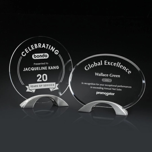 Acrylic award with satin pewter base.... from ASI 84592 St Regis Group / R S Owens & Co Inc