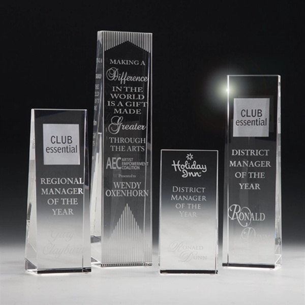 McKinley Tower optical crystal tower award.... from ASI 84592 St Regis Group / R S Owens & Co Inc