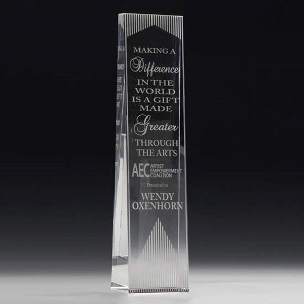 McKinley Tower optical crystal tower award.... from ASI 84592 St Regis Group / R S Owens & Co Inc
