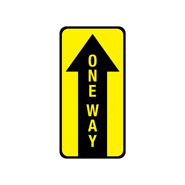 6" x 12" rectangular vinyl "One Way" foot traffic floor sign.... from ASI 74601 Calico