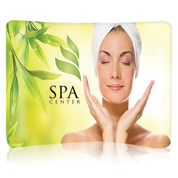 Curved fabric back wall with aluminum snap frame.... from ASI 30442 Above & Beyond Advertising Products