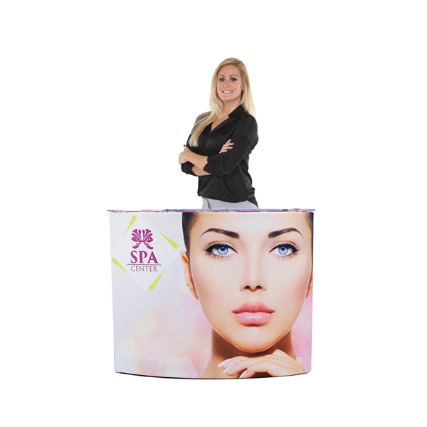 Curved fabric counter display.... from ASI 30442 Above & Beyond Advertising Products