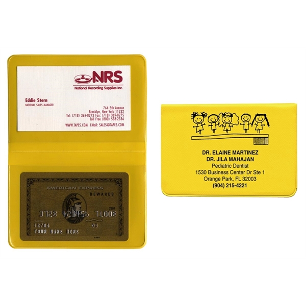 Fold Over Card Case with 2 clear pockets... from ASI 83770 Royal Industries / The Royal Line