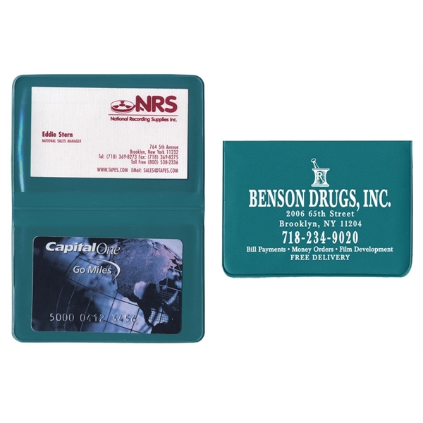 Fold Over Card Case with 2 clear pockets... from ASI 83770 Royal Industries / The Royal Line
