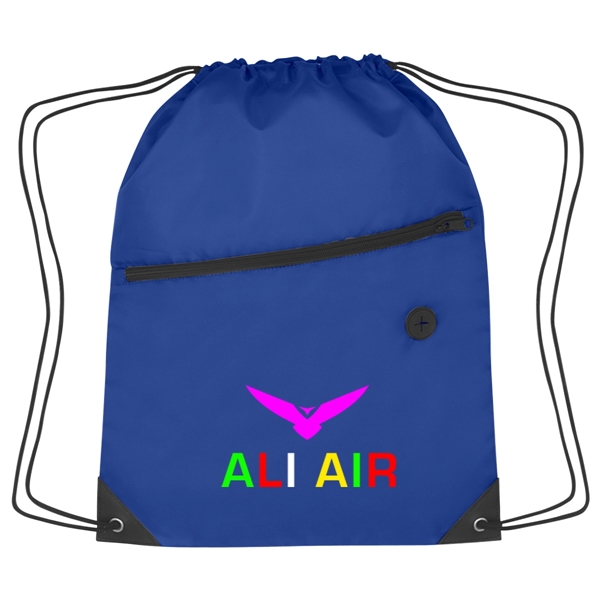 Sports pack with drawstring closure and large front zippered pocket.... from ASI 61125 Hit Promotional Products / Hit®
