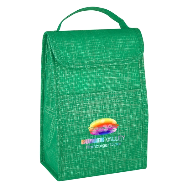 Lunch bag made of 80 gram non-woven, coated water-resistant polypropylene with... from ASI 61125 Hit Promotional Products / Hit®