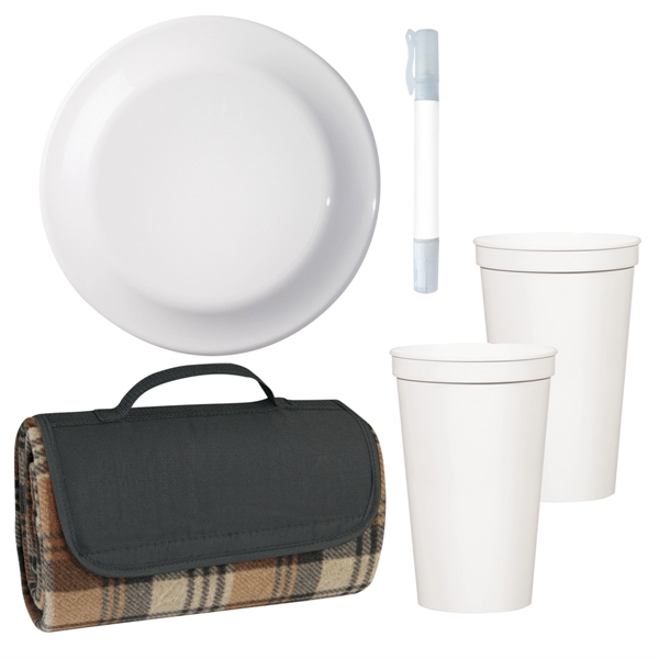 Kit with picnic blanket, cups, and more for outdoor fun.... from ASI 61125 Hit Promotional Products