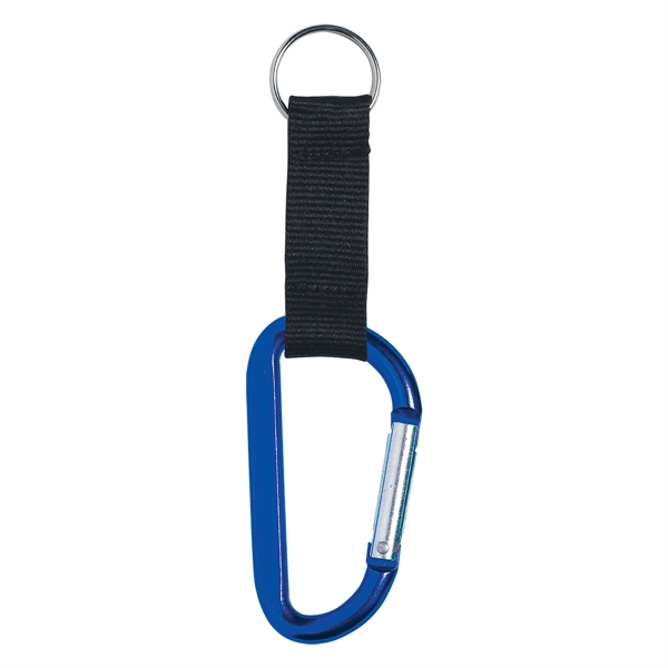 8mm Carabiner With 2 1/2" Strap And Split Ring... from ASI 61125 Hit Promotional Products / Hit®