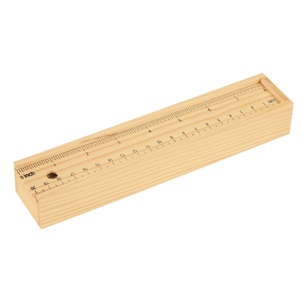 Wooden ruler box with a set of colored pencils... from ASI 61125 Hit Promotional Products / Hit®